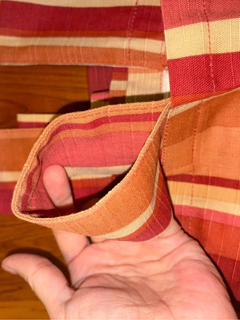 Vintage Pier 1 Imports neutral horizontal striped drapes set 2  54 x 84